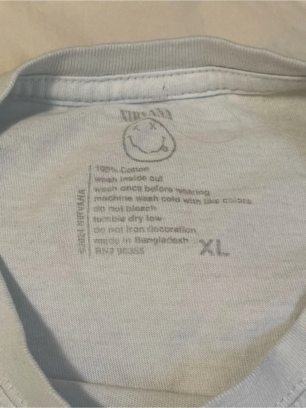 NIRVANA Tee with Pink Logo and Blue Angel